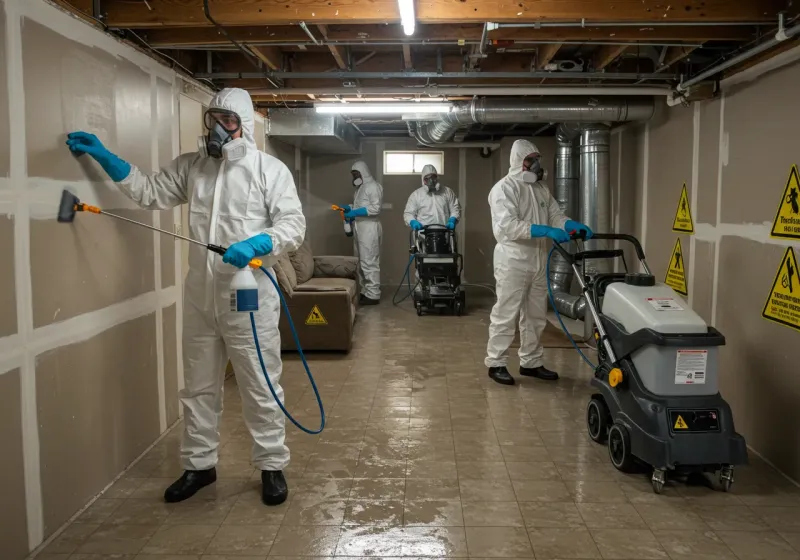 Basement Moisture Removal and Structural Drying process in Perryton, TX